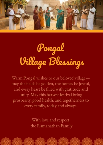 Free Pongal Village Wishes Template to Edit Online