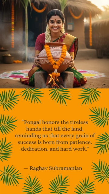 Free Pongal Hard Work Quote Template to Edit Online