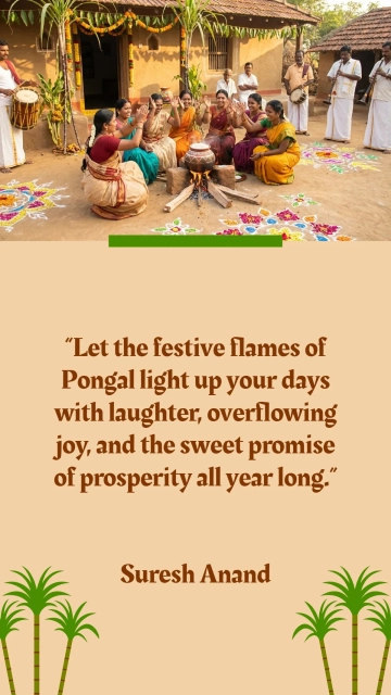 Free Festive Pongal Quote Template to Edit Online