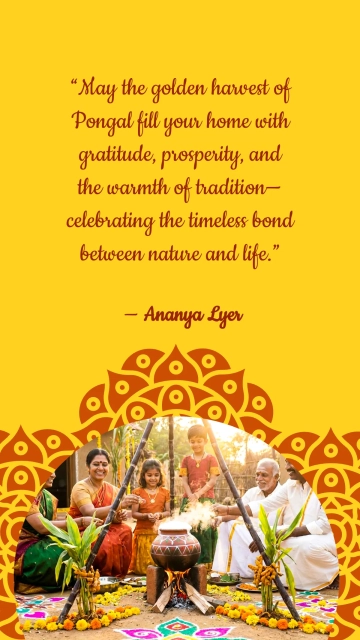 Free Traditional Pongal Quote Template to Edit Online