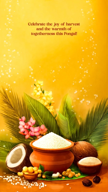 Free Beautiful Pongal Wallpaper Background Template to Edit Online