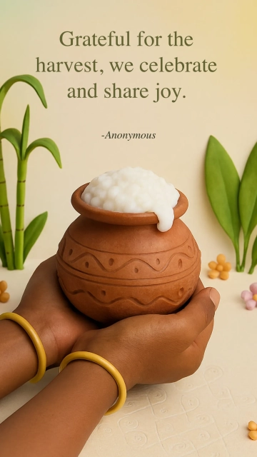 Free Thankful Pongal Quote Template to Edit Online