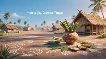 Free Festive Pongal Background Template to Edit Online