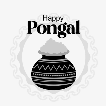 Free Black and White Pongal Clip Art Templates to Edit Online