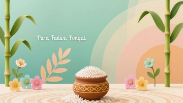 Free Illustrative Pongal Background Template to Edit Online