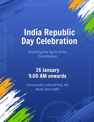 Free Traditional India Republic Day Flyer Template to Edit Online