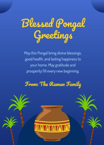 Free Pongal Blessed Wishes Template to Edit Online