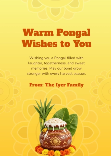 Free Pongal Friends Wishes Template to Edit Online