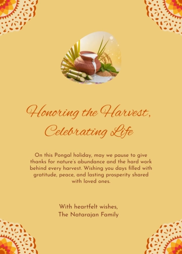 Free Pongal Meaningful Wishes Template to Edit Online