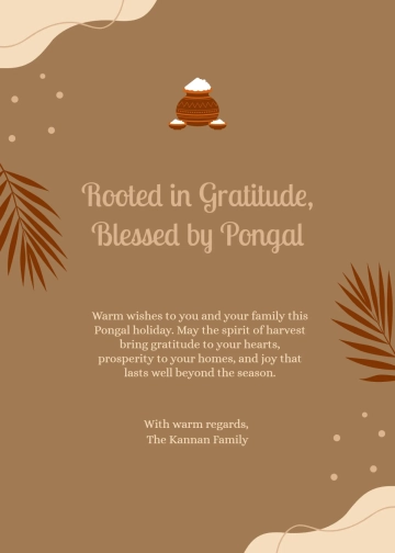 Free Aesthetic Pongal Wishes Template to Edit Online