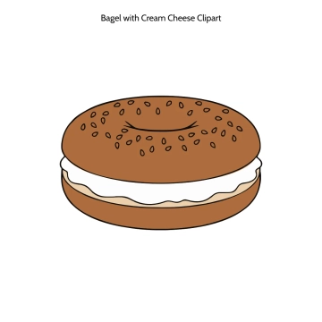 Free Bagel with Cream Cheese Vector Clipart (PNG, SVG) to Edit Online