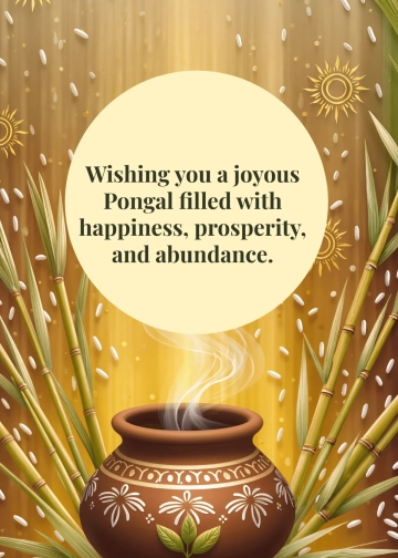 Free Pongal English Wishes Template to Edit Online