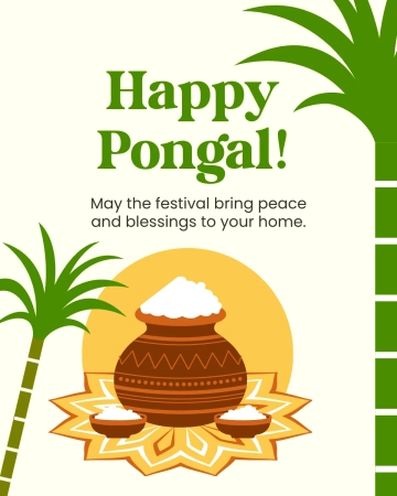Free Pongal Wishes Facebook Post Template to Edit Online