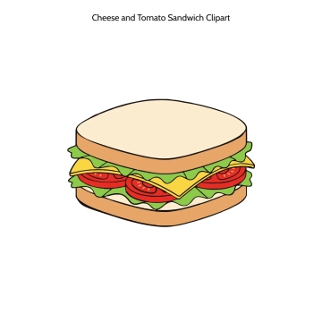 Free Cheese and Tomato Sandwich Vector Clipart (PNG, SVG) to Edit Online