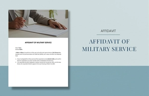 Affidavit of Military Service Template