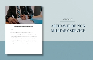 Affidavit of Non Military Service Template