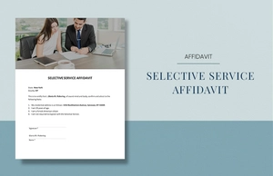 Selective Service Affidavit Template