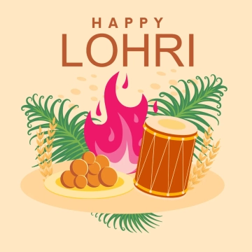 Free Happy Lohri with Festival Clip Art Templates to Edit Online