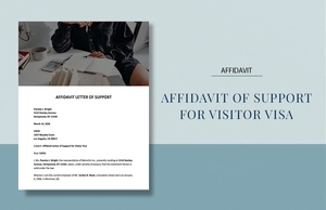 Affidavit of Support for Visitor Visa Sample Template