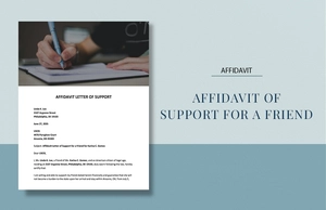 Affidavit of Support for a Friend Template