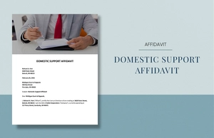 Domestic Support Affidavit Template
