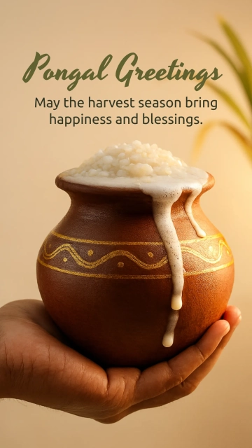 Free Pongal Wishes Instagram Story Template to Edit Online
