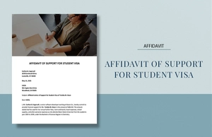 Affidavit of Support for Student Visa Template