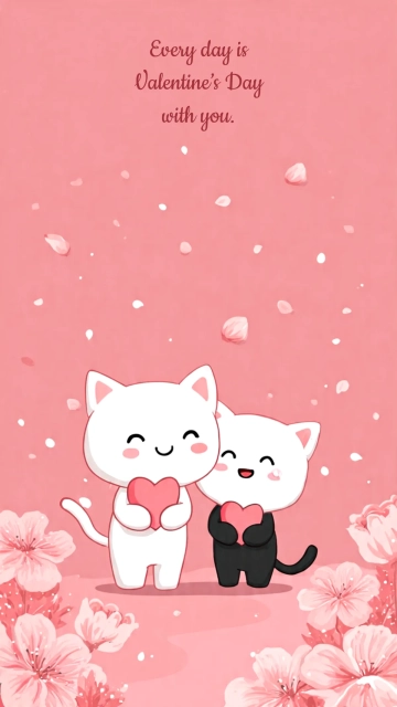 Free Kawaii Valentines Day Wallpaper Template to Edit Online