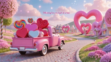 Free Valentines Day Truck Background Template to Edit Online