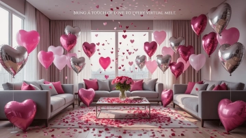 Free Valentines Day Zoom Background Template to Edit Online