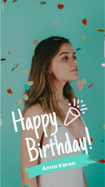 Free Birthday Whatsapp Story Template to Edit Online