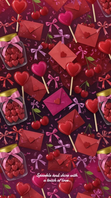 Free Valentines Day Glitter Wallpaper Template to Edit Online