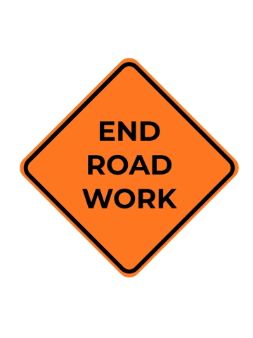 Free End Road Work Construction Sign Template to Edit Online