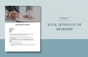Bank Affidavit of Heirship Template