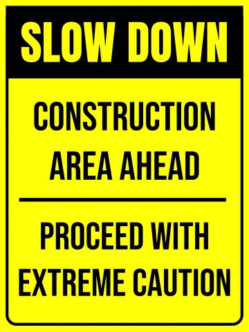 Free Slow Down Construction Sign Template to Edit Online
