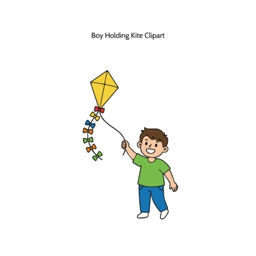 Free Boy Holding Kite Vector Clipart (PNG, SVG) to Edit Online