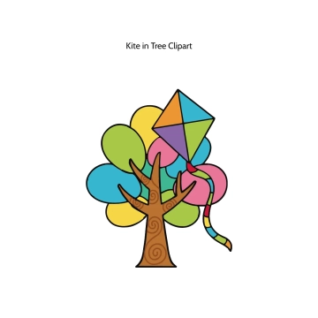 Free Kite in Tree Vector Clipart (PNG, SVG) to Edit Online