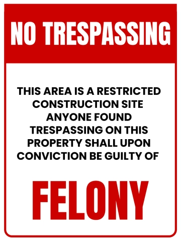 Free No Trespassing Construction Sign Template to Edit Online