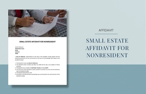 Small Estate Affidavit For Nonresident Template