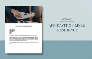 Affidavit of Legal Residence Template