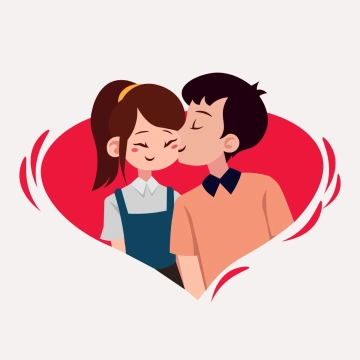 Free Valentines Day Couple Kissing Clip Art Templates to Edit Online
