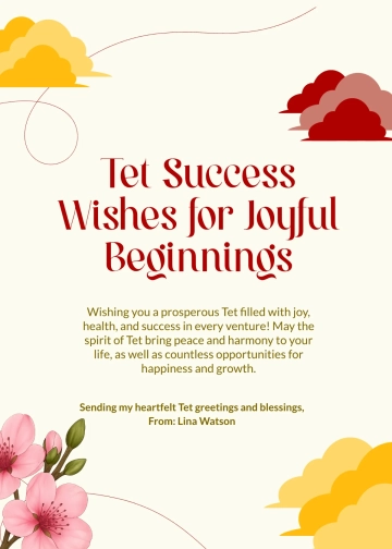 Free Tet Success Wishes Template to Edit Online