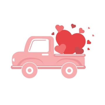 Free Valentines Day Pink Truck Clip Art Templates to Edit Online