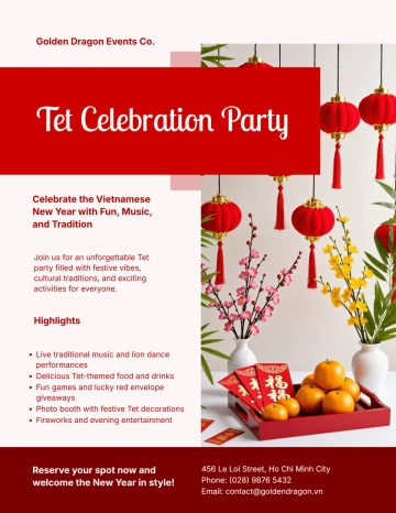 Free Tet Party Flyer Template to Edit Online