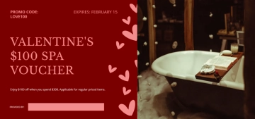 Free Valentines Day Spa Voucher Template to Edit Online