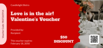 Free Valentines Day Restaurant Voucher Template to Edit Online