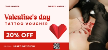 Free Valentines Day Tattoo Voucher Template to Edit Online