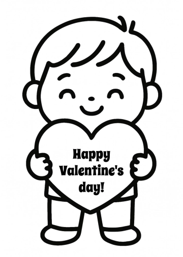 Free Kids Valentines Day Drawing Template to Edit Online