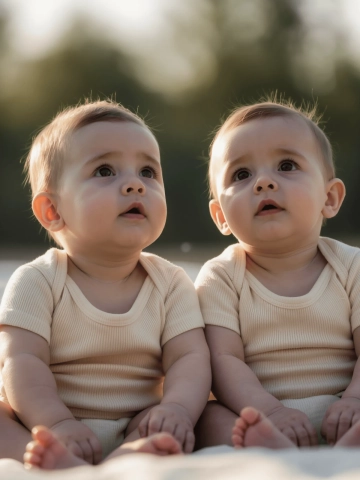 Free Twin Baby Portrait to Edit Online