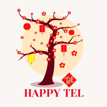 Free Tet New Year Day Tree Clip Art Templates to Edit Online